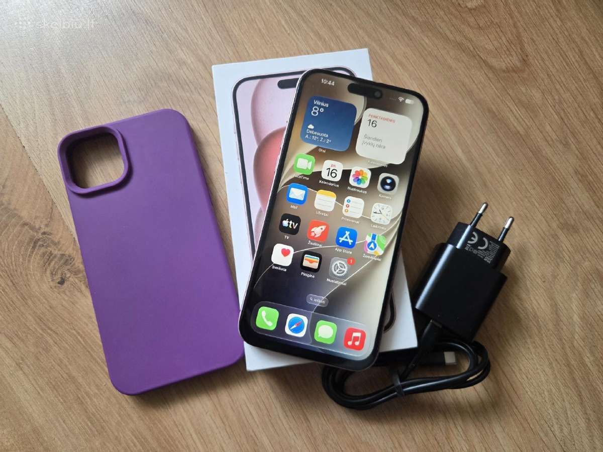 iPhone 15 Plus 128gb, Battery Health 100%, komplek - nuotraukos Nr. 2