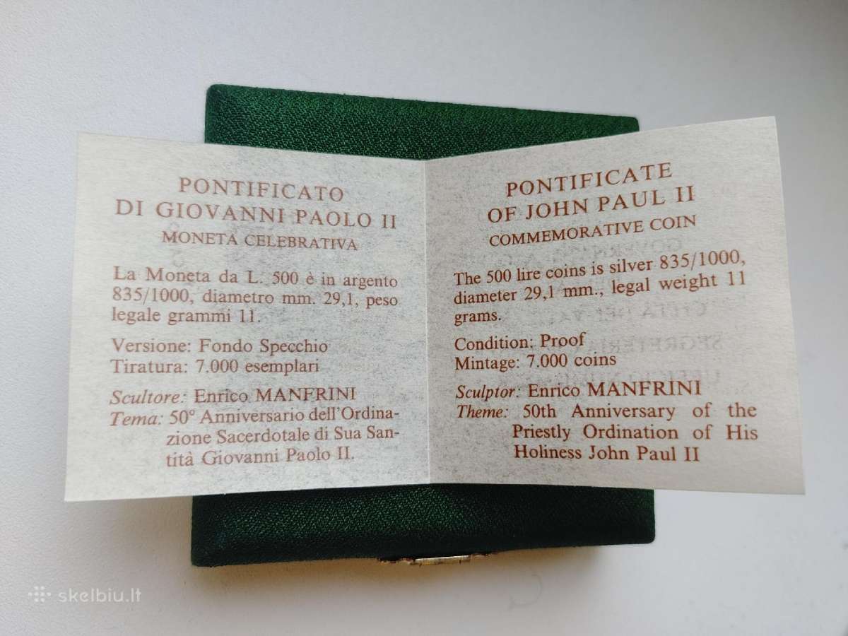 Vatikanas - Popiežius J. Paulius II - 1996, proof - nuotraukos Nr. 5