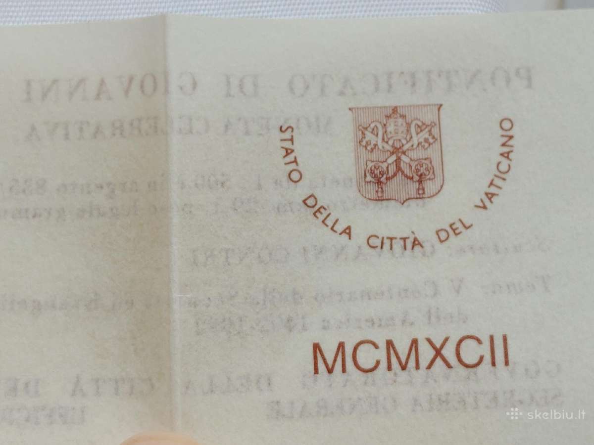 Vatikanas - Popiežius J. Paulius II - 1992 500liru - nuotraukos Nr. 6