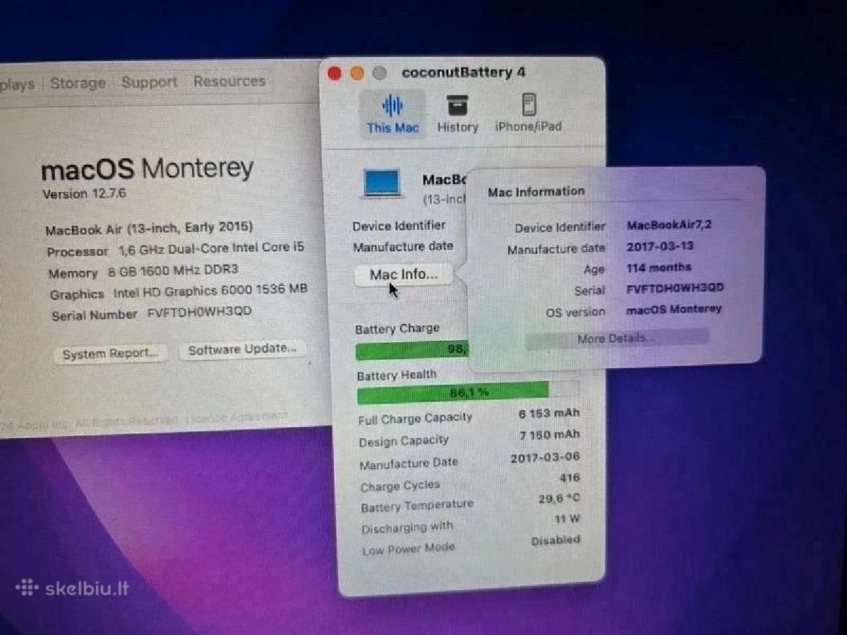 Apple MacBook Air 13 (2015 m. pagamintas 2017 m.) - nuotraukos Nr. 6
