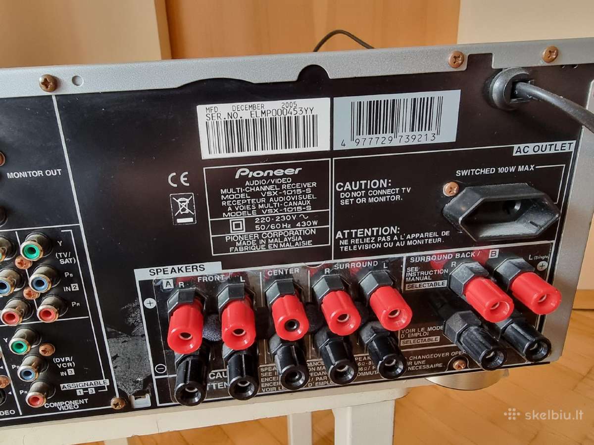 Galingas Pioneer Vsx-1015s - nuotraukos Nr. 10