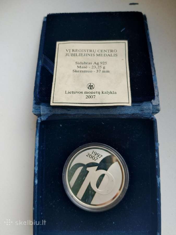 Lietuva - registrų cenro jub. medalis, ag925 - nuotraukos Nr. 2