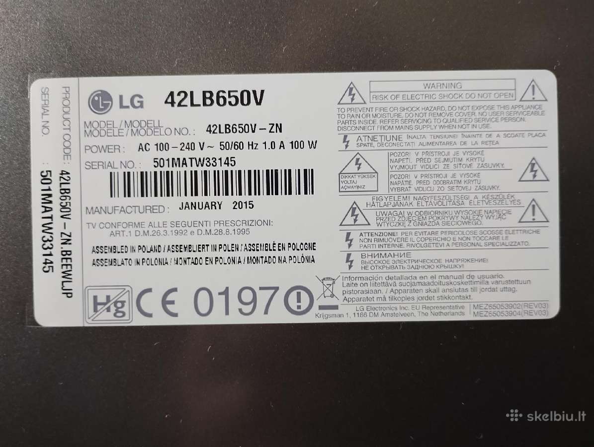 LG 42lb650v atnaujintas - nuotraukos Nr. 9
