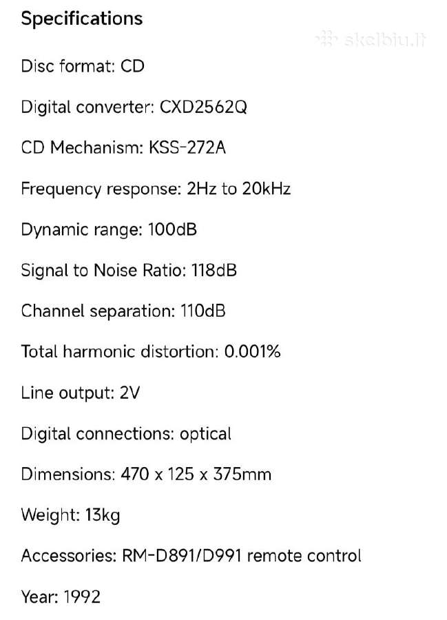 Sony Cdp-x559es - nuotraukos Nr. 11