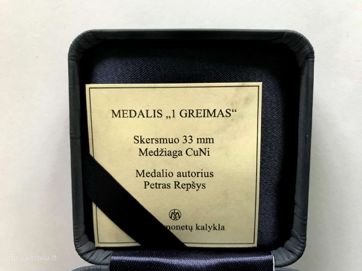 Retas medalis - moneta 1 Greimas - nuotraukos Nr. 3