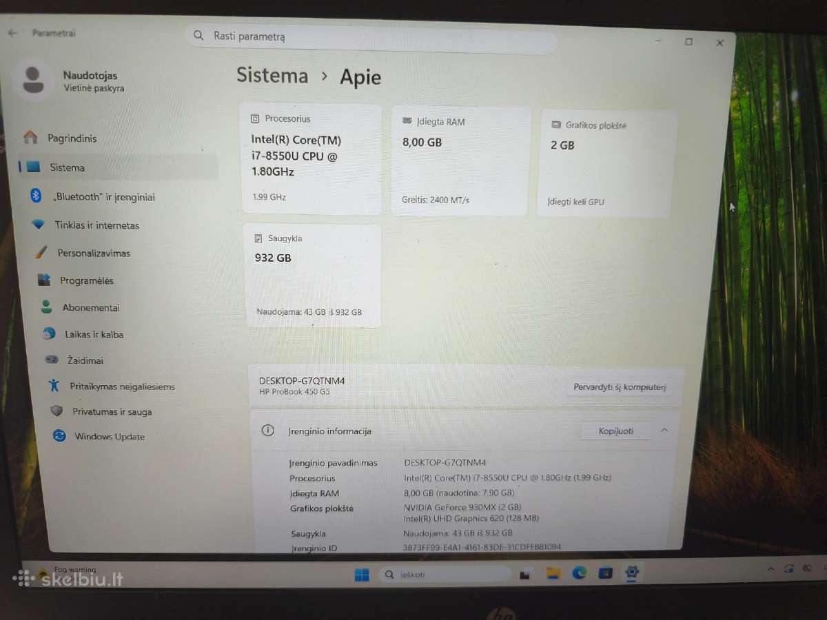 Hp probook 450g5 - nuotraukos Nr. 2