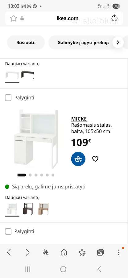 Atiduodu Ikea Micke rašomąjį stalą - nuotraukos Nr. 8