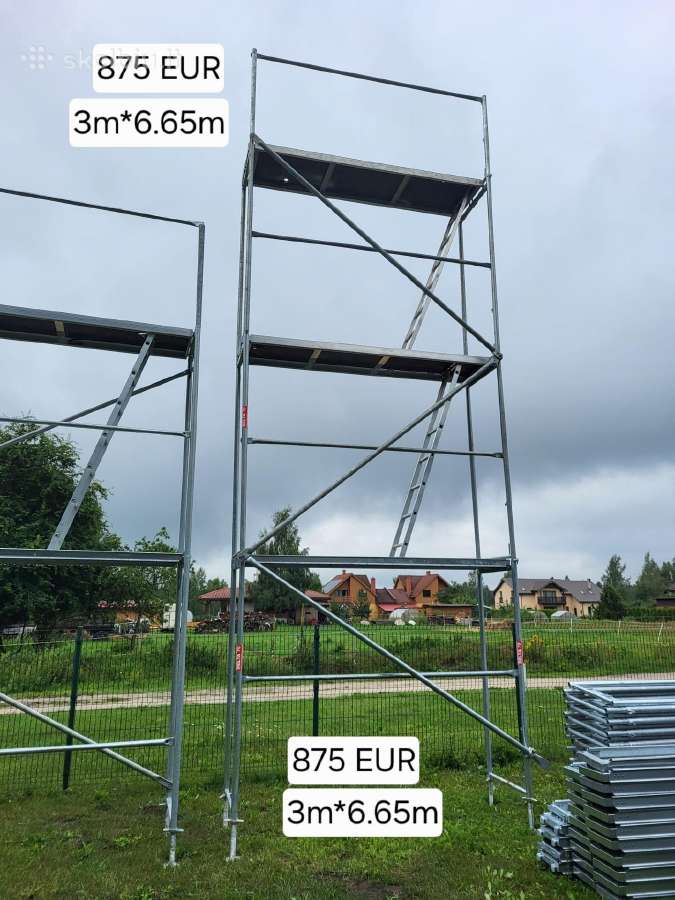 Nauji pastoliai, 3m*6,7m, darbin 8,6m +37122559926 - nuotraukos Nr. 2