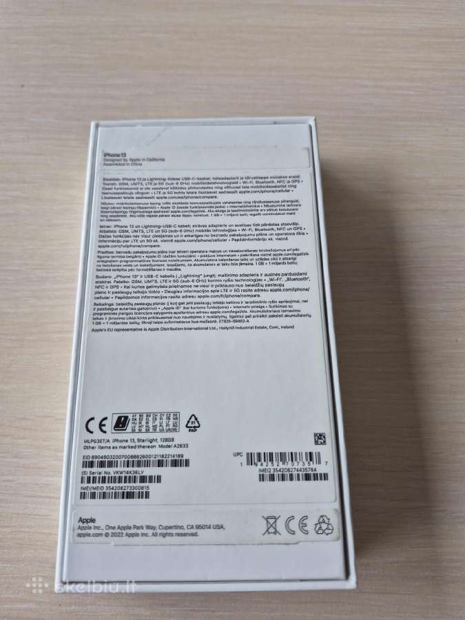 iPhone 13 128gb baltas - nuotraukos Nr. 5
