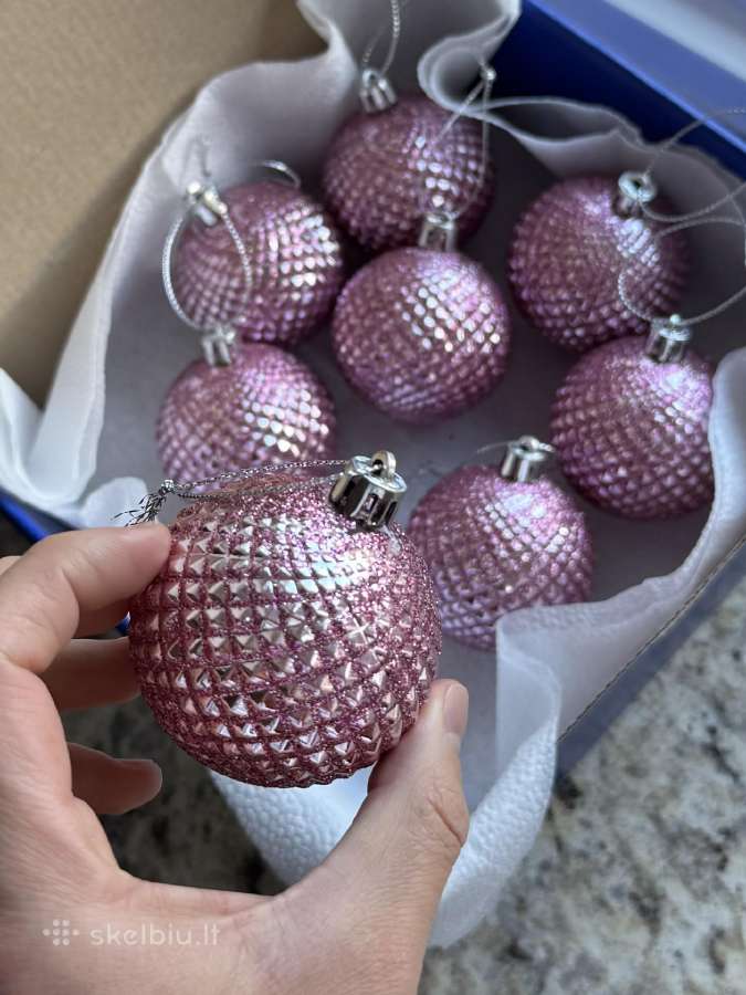 Blizgantys rožiniai kalėdiniai žaisliukai 8vnt. - nuotraukos Nr. 11