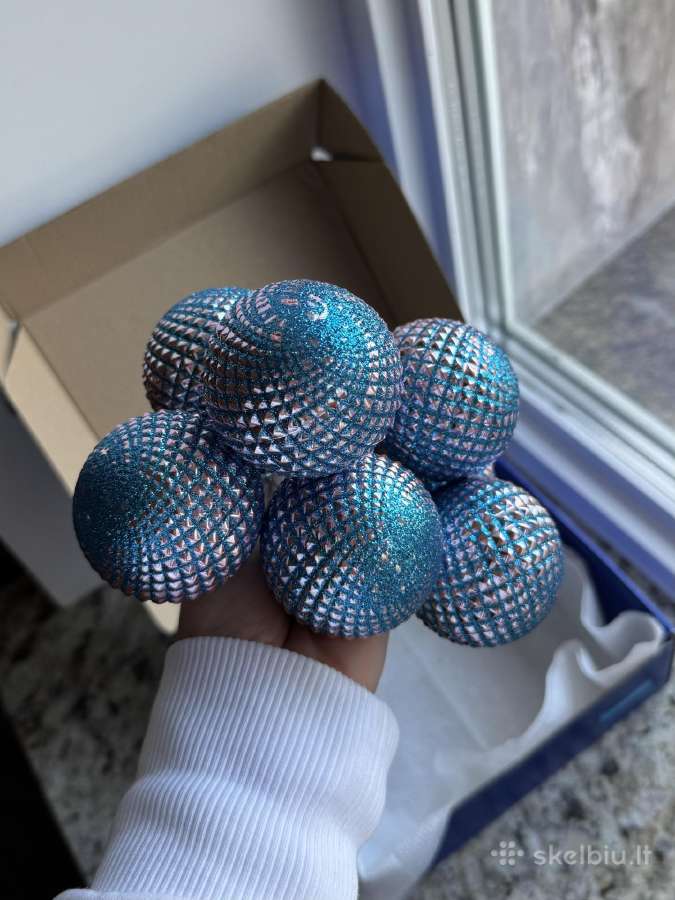 Blizgantys mėlyni kalėdiniai žaisliukai 8vnt. - nuotraukos Nr. 5