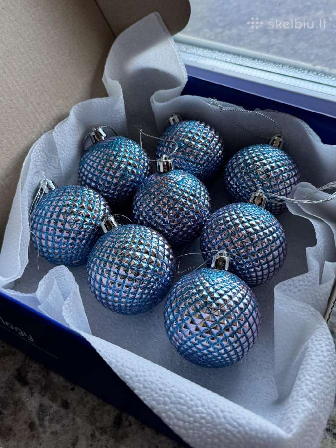 Blizgantys mėlyni kalėdiniai žaisliukai 8vnt. - nuotraukos Nr. 8