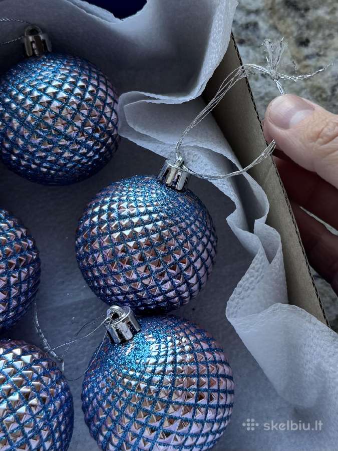 Blizgantys mėlyni kalėdiniai žaisliukai 8vnt. - nuotraukos Nr. 10