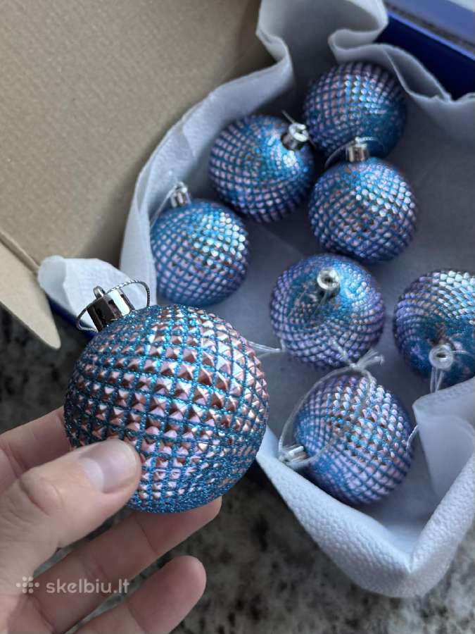 Blizgantys mėlyni kalėdiniai žaisliukai 8vnt. - nuotraukos Nr. 13