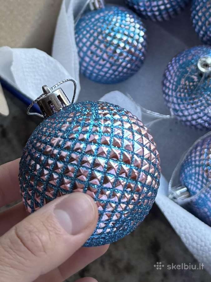 Blizgantys mėlyni kalėdiniai žaisliukai 8vnt. - nuotraukos Nr. 14