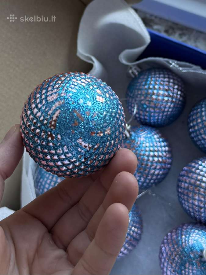 Blizgantys mėlyni kalėdiniai žaisliukai 8vnt. - nuotraukos Nr. 15