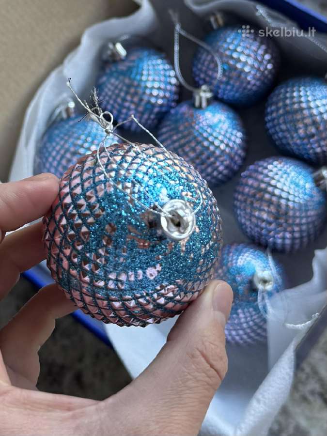 Blizgantys mėlyni kalėdiniai žaisliukai 8vnt. - nuotraukos Nr. 19