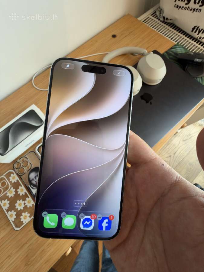 iPhone 15 pro (256 GB, white) - nuotraukos Nr. 4