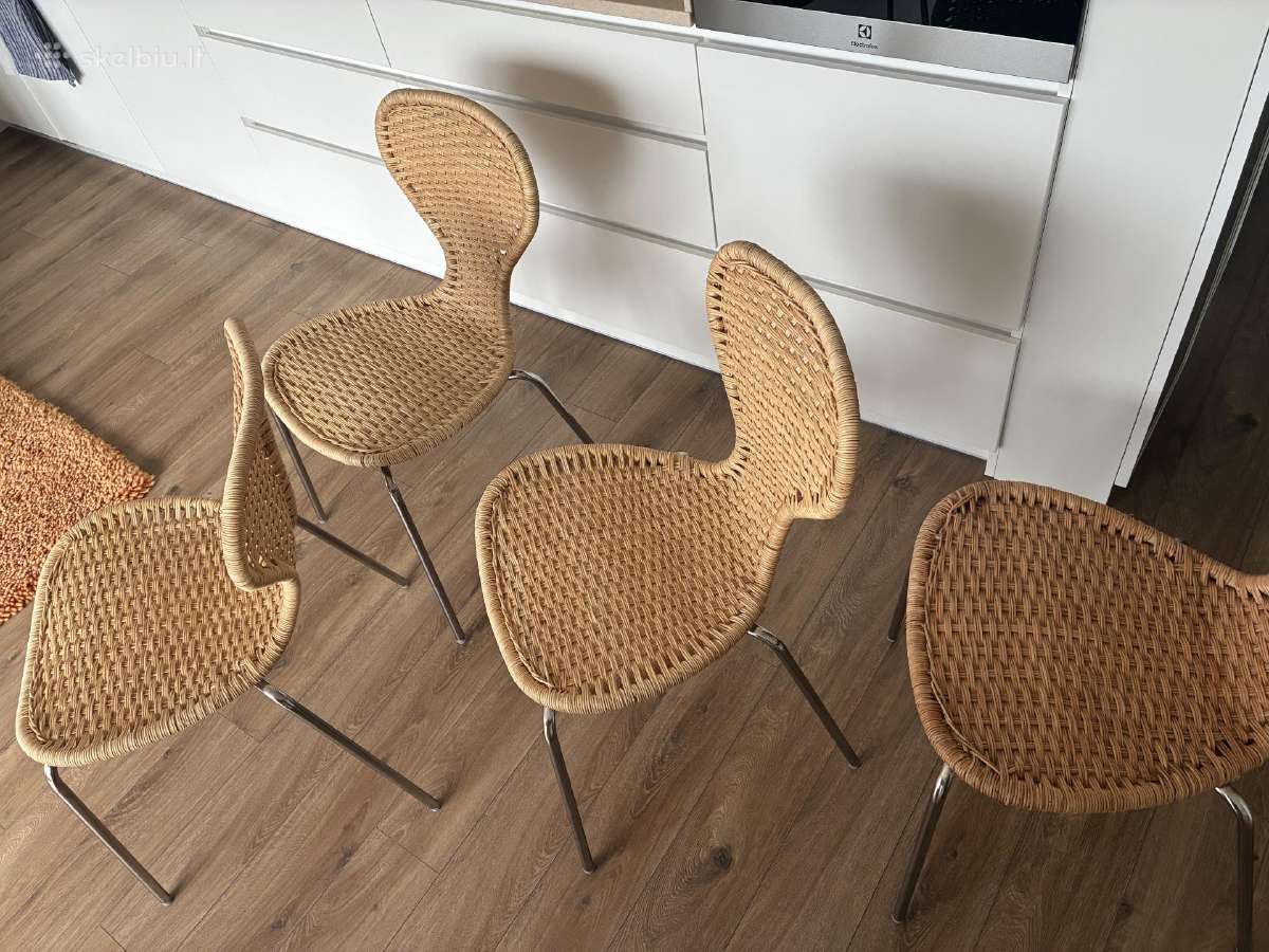 Ikea kėdės rotangas 4 vnt. - nuotraukos Nr. 3