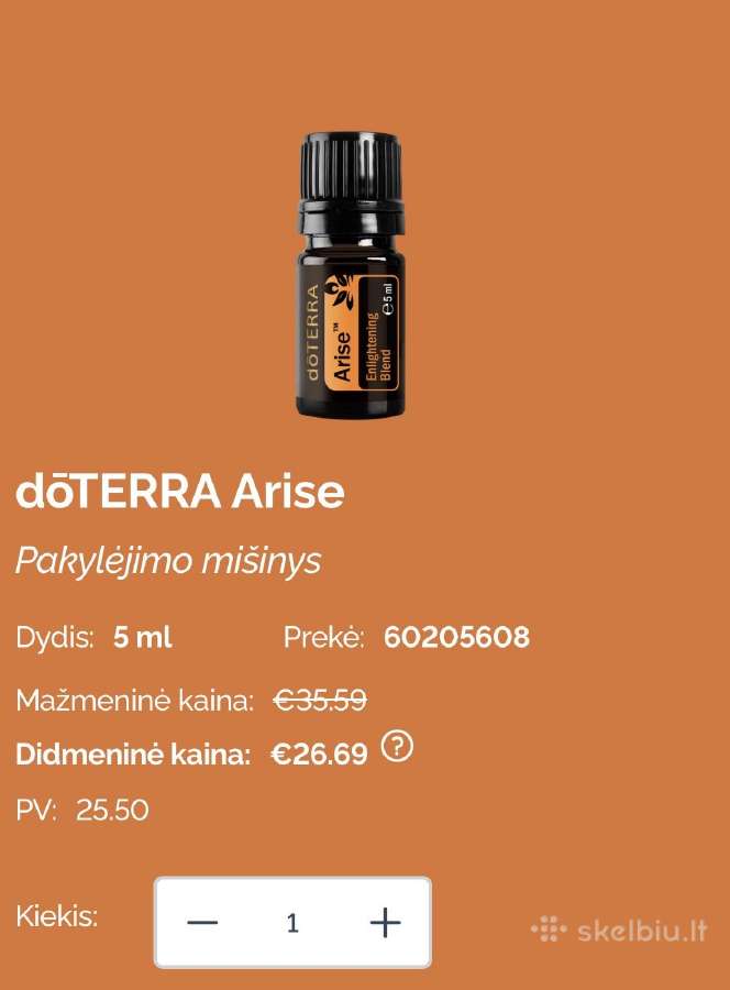 Naujas Doterra eterinis aliejus Arise 5ml - nuotraukos Nr. 3