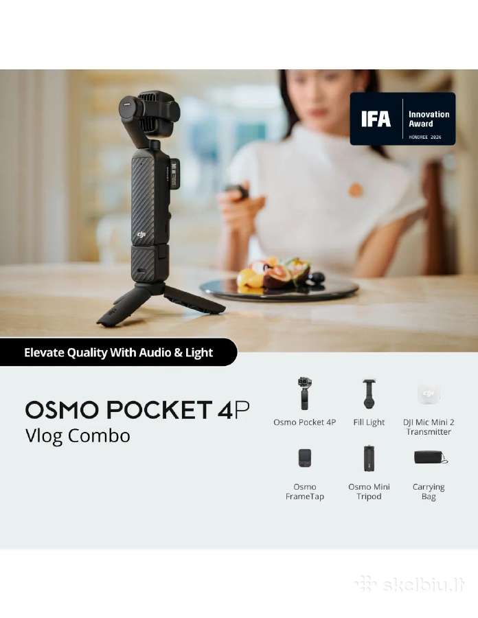 Dji Osmo Pocket 4p – Standard / Vlog Combo - nuotraukos Nr. 2