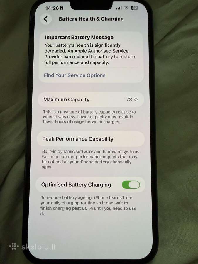 iPhone 13 pro max 128gb, blue, būklė 10/10, 78% - nuotraukos Nr. 6