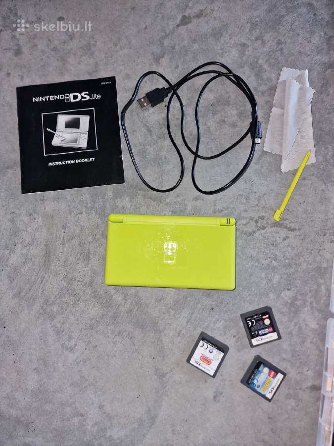 Nintendo DS Lite, ryškiai žalia, su 14 žaidimų - nuotraukos Nr. 6