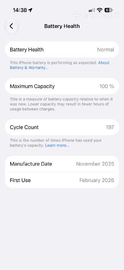 Idealus iPhone 17 Pro (100% baterija, garantija) - nuotraukos Nr. 7