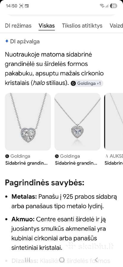 Sidabro grandinėlė su pakabuku , praba 925 - nuotraukos Nr. 9
