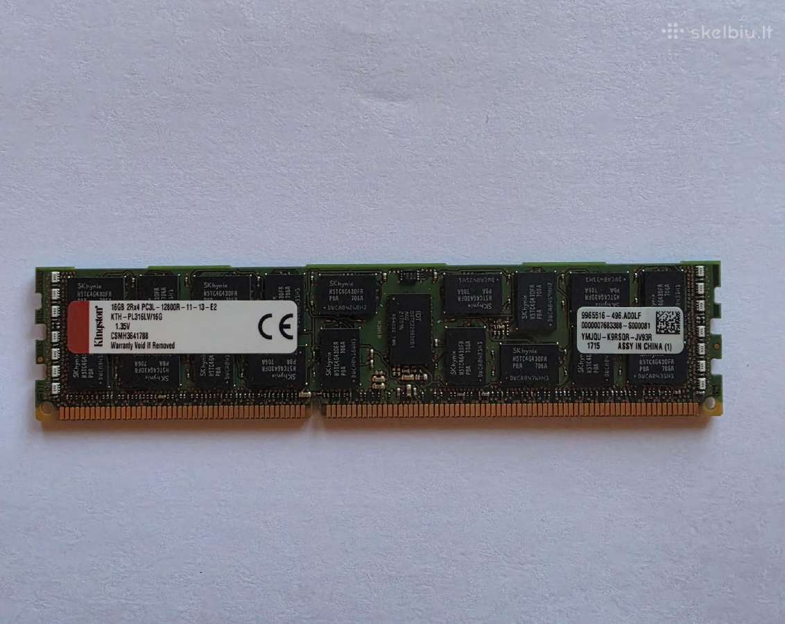 RAM 16gb Ddr3l Ecc Reg Kingston Kth-pl316/16g - nuotraukos Nr. 5