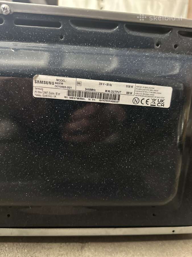 Samsung Me87m mikrobangų krosnelė, 800 W - nuotraukos Nr. 4