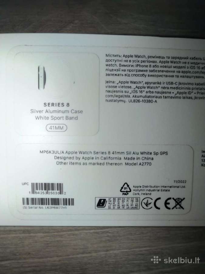 Apple watch Series 8, 41 mm, pilkas. - nuotraukos Nr. 3