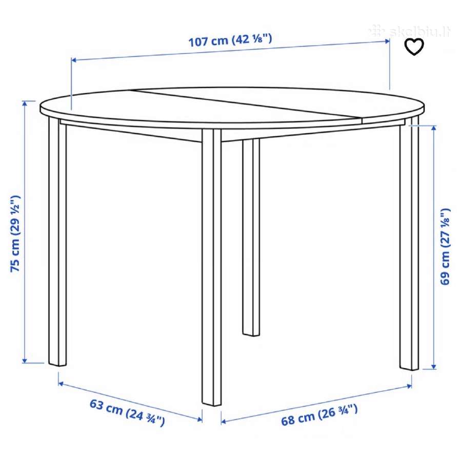 Parduodamas valgomojo stalas Ikea Vihals - nuotraukos Nr. 6