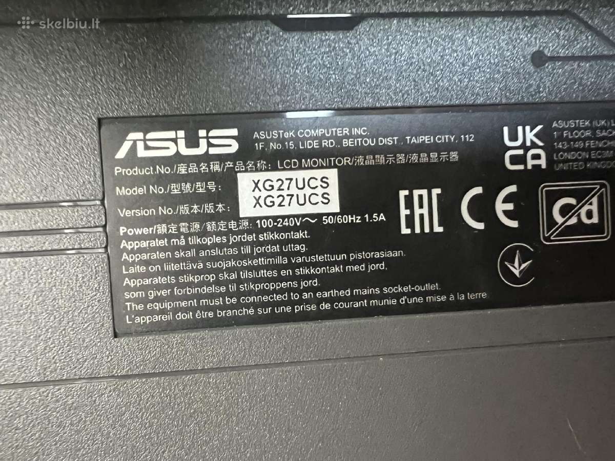 Asus Rog Strix Xg27ucs Usb-c - nuotraukos Nr. 2