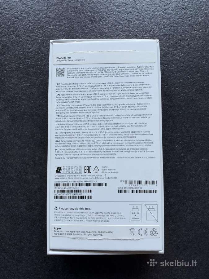 iPhone 16 Pro 128 GB, White Titanium - nuotraukos Nr. 5