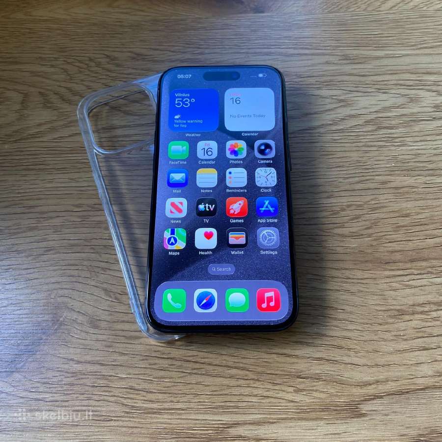 Apple iPhone 15 Pro 256gb Black Titanium - nuotraukos Nr. 2