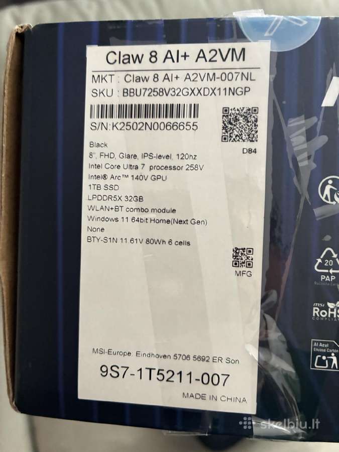 Msi Claw A8 Ai+ - nuotraukos Nr. 3