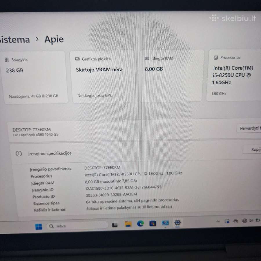 Hp elitebook 1040 G5 x360 - nuotraukos Nr. 2