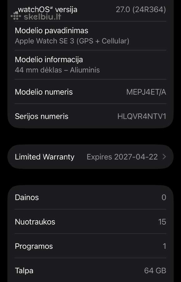 Apple Watch Se 3 GPS + Cellular 44mm - nuotraukos Nr. 7