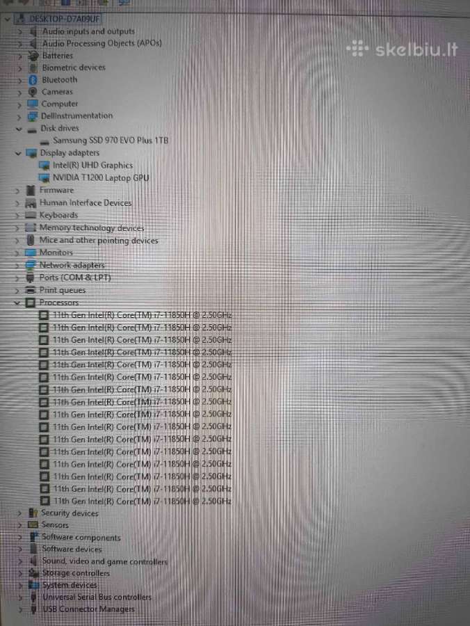Precision 7560 15.6 i7-11850h 32gb 1tb T1200 4gb - nuotraukos Nr. 5