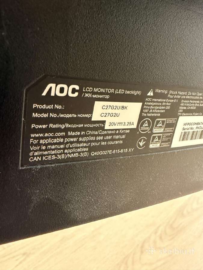 Aoc 27 165hz 1080p monitorius - nuotraukos Nr. 3