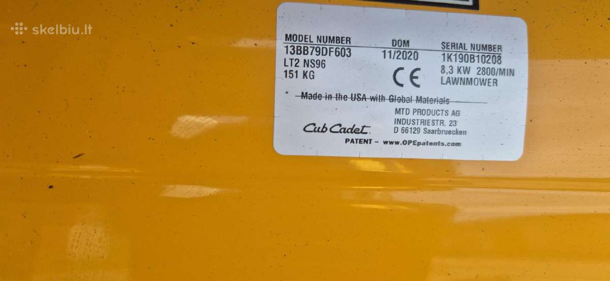 Cub Cadet - nuotraukos Nr. 8