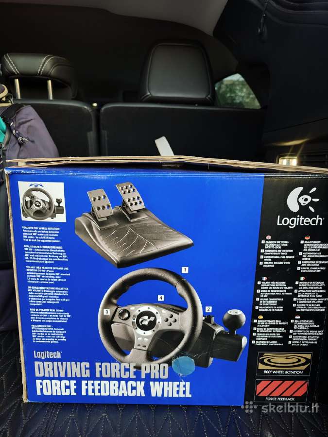 Logitech Driving Force Pro vairas ir pedalai - nuotraukos Nr. 2