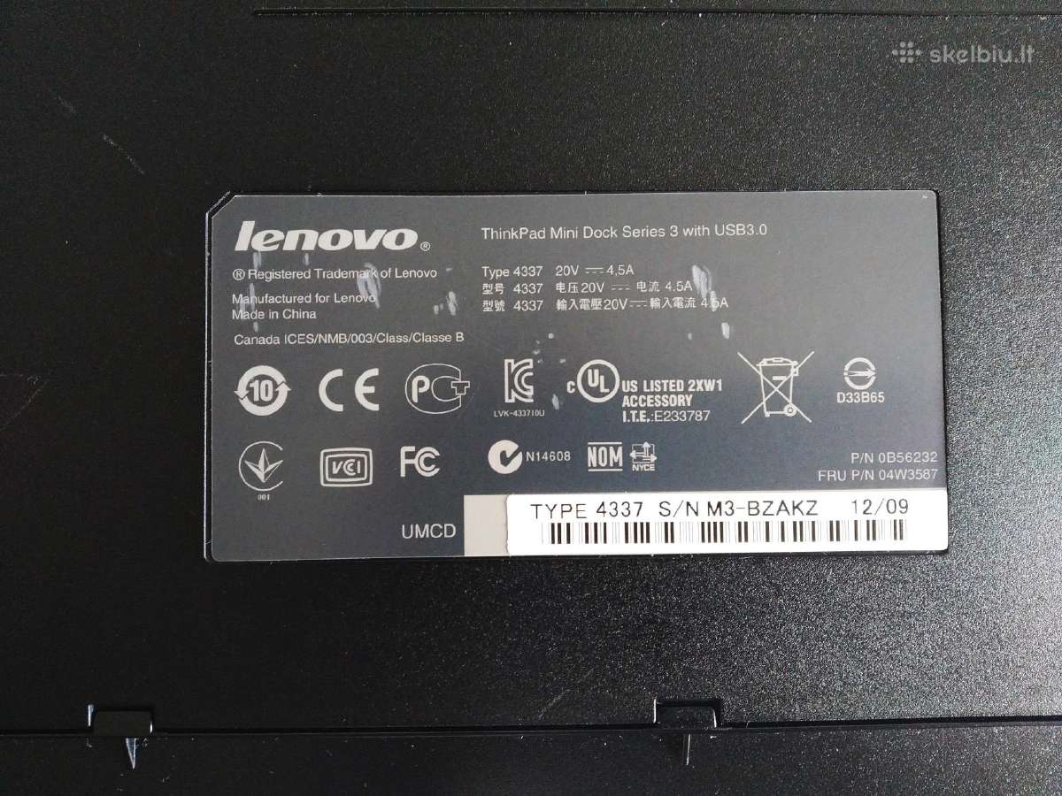 Lenovo Thinkpad 4337 Docking Station - nuotraukos Nr. 9