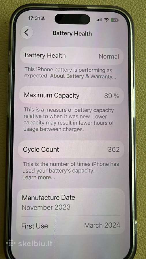 iPhone 15 Pro 128gb (Idealios būklės, 10/10) - nuotraukos Nr. 4