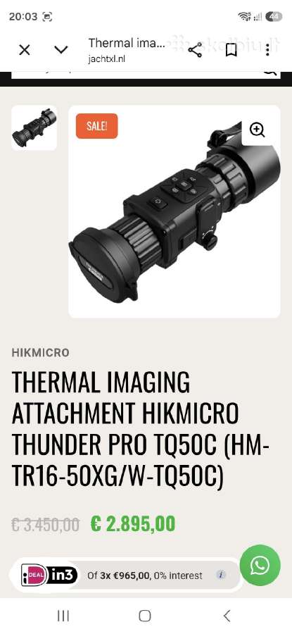 Termovizorius Hikmicro Thunder Pro-tw50c - nuotraukos Nr. 6