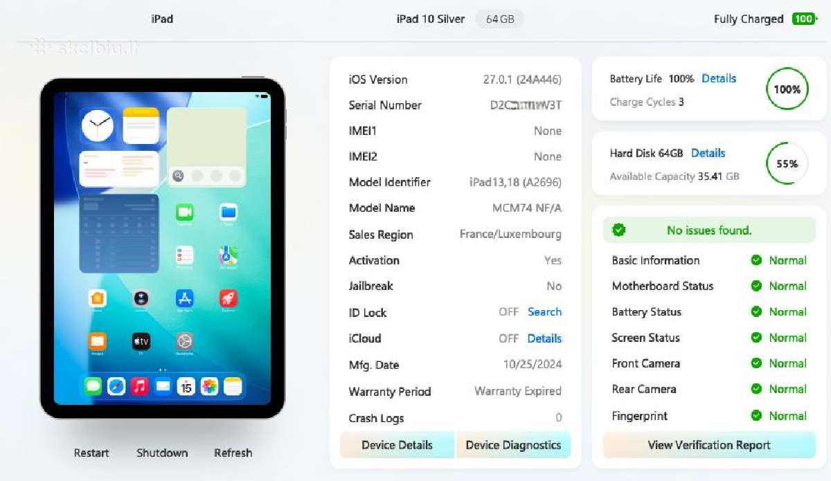 Apple iPad 10.9 (10 kartos, 2022) 64 GB Wi-fi - nuotraukos Nr. 6