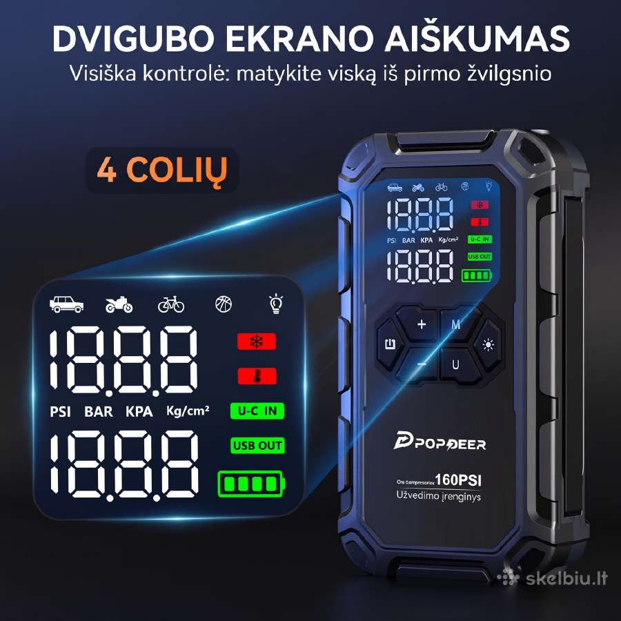 Powerbank/užvedėjas/kompresorius/LED žibintuvėlis - nuotraukos Nr. 5