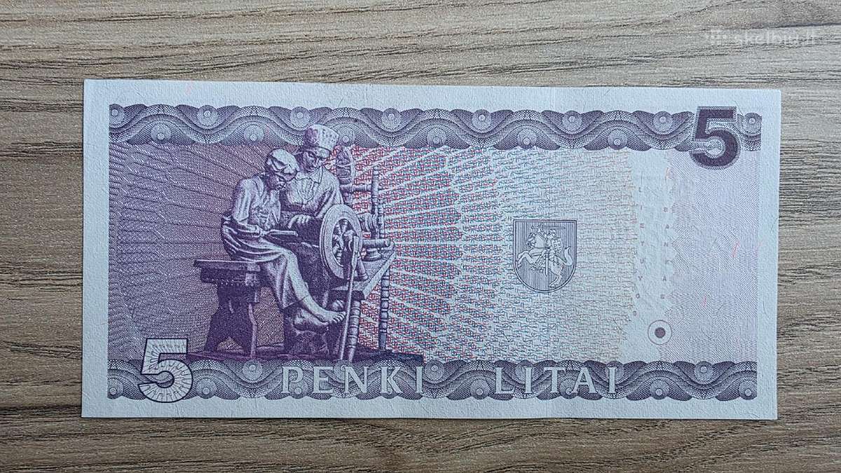 1993 metų 5 litai Unc Jablonskis Gac - nuotraukos Nr. 2