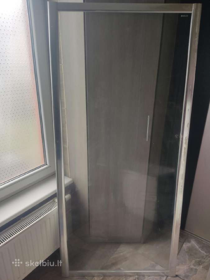Kampinės 2-jų dalių rėminės stiklinės dušo durys - nuotraukos Nr. 4